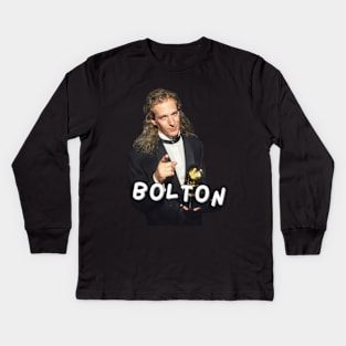 michael bolton quotes art 90s style retro vintage 70s Kids Long Sleeve T-Shirt